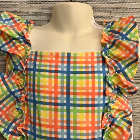 NWT! RARE EDITIONS Girl's Size 6 Flutter Sleeve/Smocked/Ruffled Dress - NEW! - Picture 3 of 12